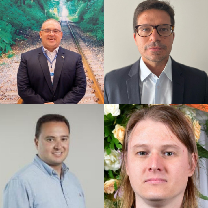 Fernando Barbelli Feitosa (ANTT), Fabio Alves Fernandes de Oliveira (Vale), Rodrigo Alberto Moreira Gomes (Vale/UFMG) e Jony Javorski Eckert (Unicamp)